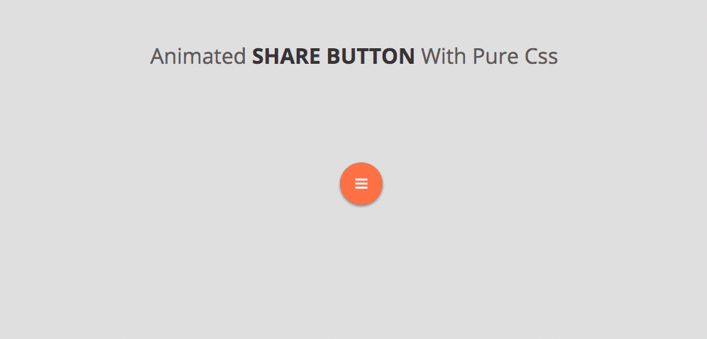 animated share menu with pure css